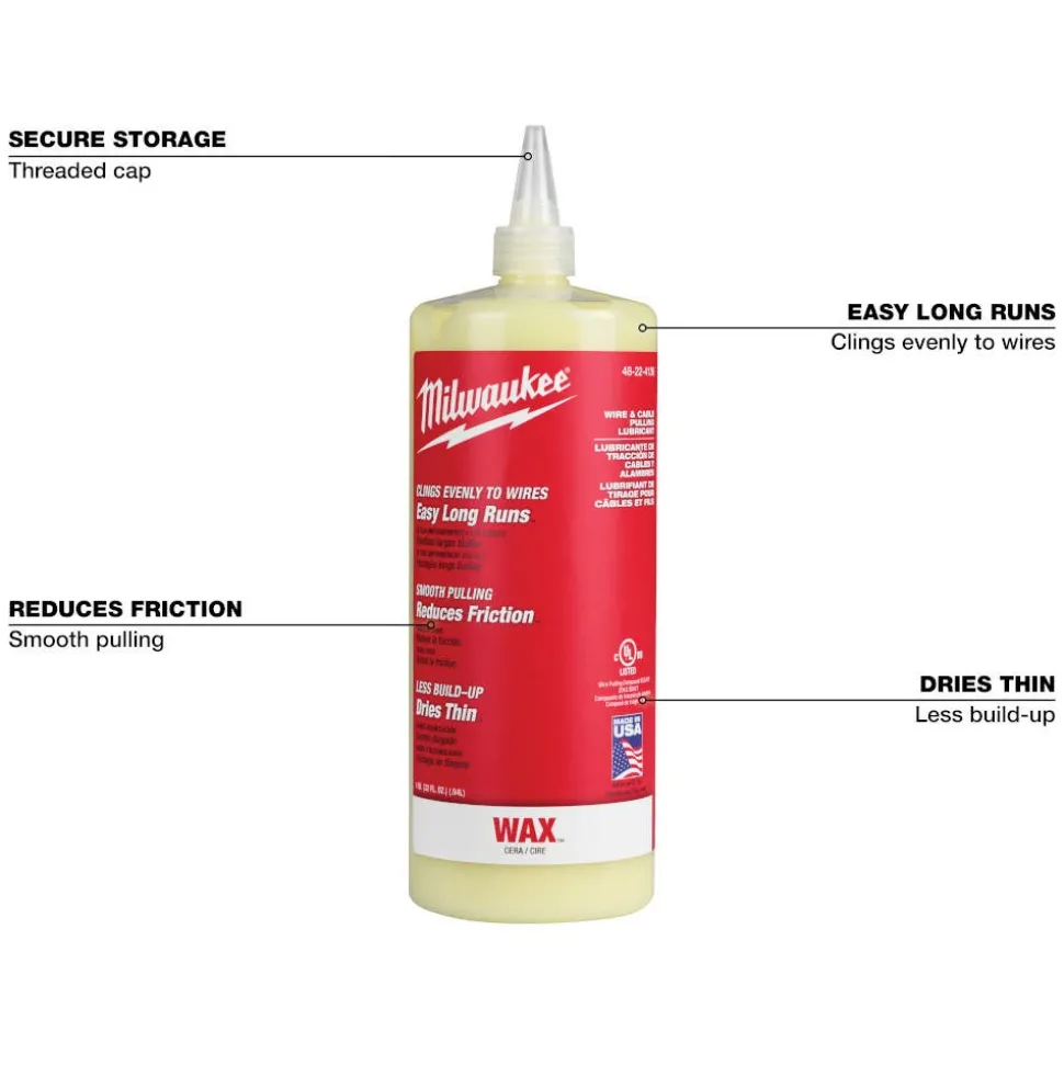 Milwaukee Wire & Cable Pulling Wax Lubricant 48-22-4136