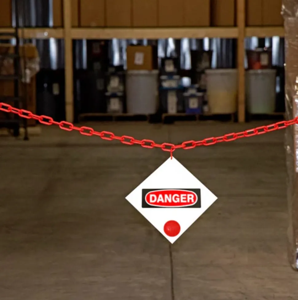 Mr Chain 2" Red #8 x 500 Ft. Plastic Barrier Chain 50005-500