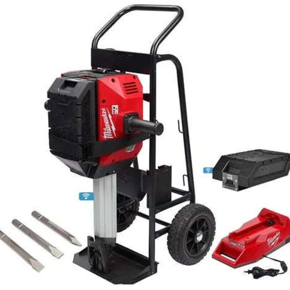 MX Breaker Hammer 1 Battery Kit w/ M18 FUEL 1-1/8" SDS Plus Rotary Hammer and HAMMERVAC Dedicated Dust Extractor Bundle