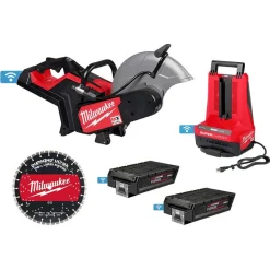 MX FUEL 14" Cut-Off Saw w/ RAPIDSTOP Brake and MX FUEL REDLITHIUM HD12.0 Battery Pack Bundle
