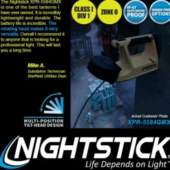 Nightstick Intrinsically Safe [Zone 0] INTEGRITAS 84 IS Rechargeable Lantern w/Magnetic Base - 600 Lumens XPR-5584GMX