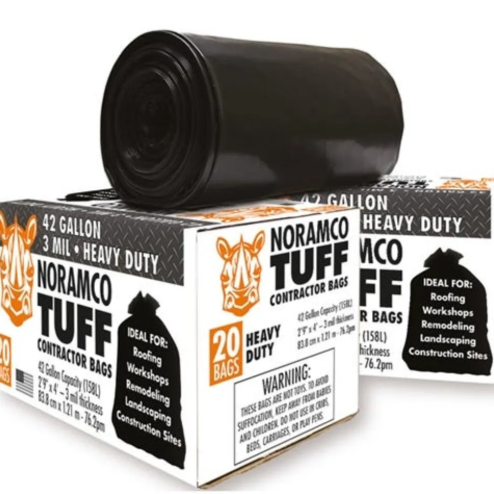 Normaco Tuff 42 Gallon Contractor Trash Bags 3 Mil Heavy Duty 20 Count OPT-TUFF20