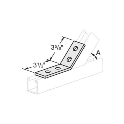 Open Angle 4 Hole 45 Degree. 3-1/2" X 3-5/8". Z/P. 25 Pcs/Box