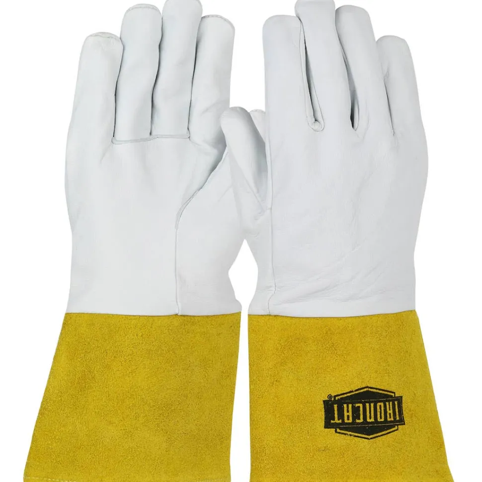 PIP Ironcat 4" Cuff Premium Top Grain Kidskin Leather Tig Welding Glove with Kevlar Stitching