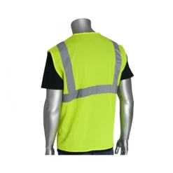 PIP Safety | West Chester Class 2 Mesh Vest, No Pockets, H&L Closure, 2" Tape, 5X 302-MVGLY-5X