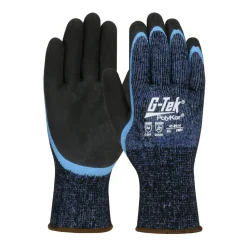 PIP Safety / West Chester Seamless Knit Single-Layer PolyKor/ Acrylic Blend Glove with Double-Dip Latex MicroSurface Grip on Palm & Fingers, Blue, Large, 12 Pair 41-8014/L