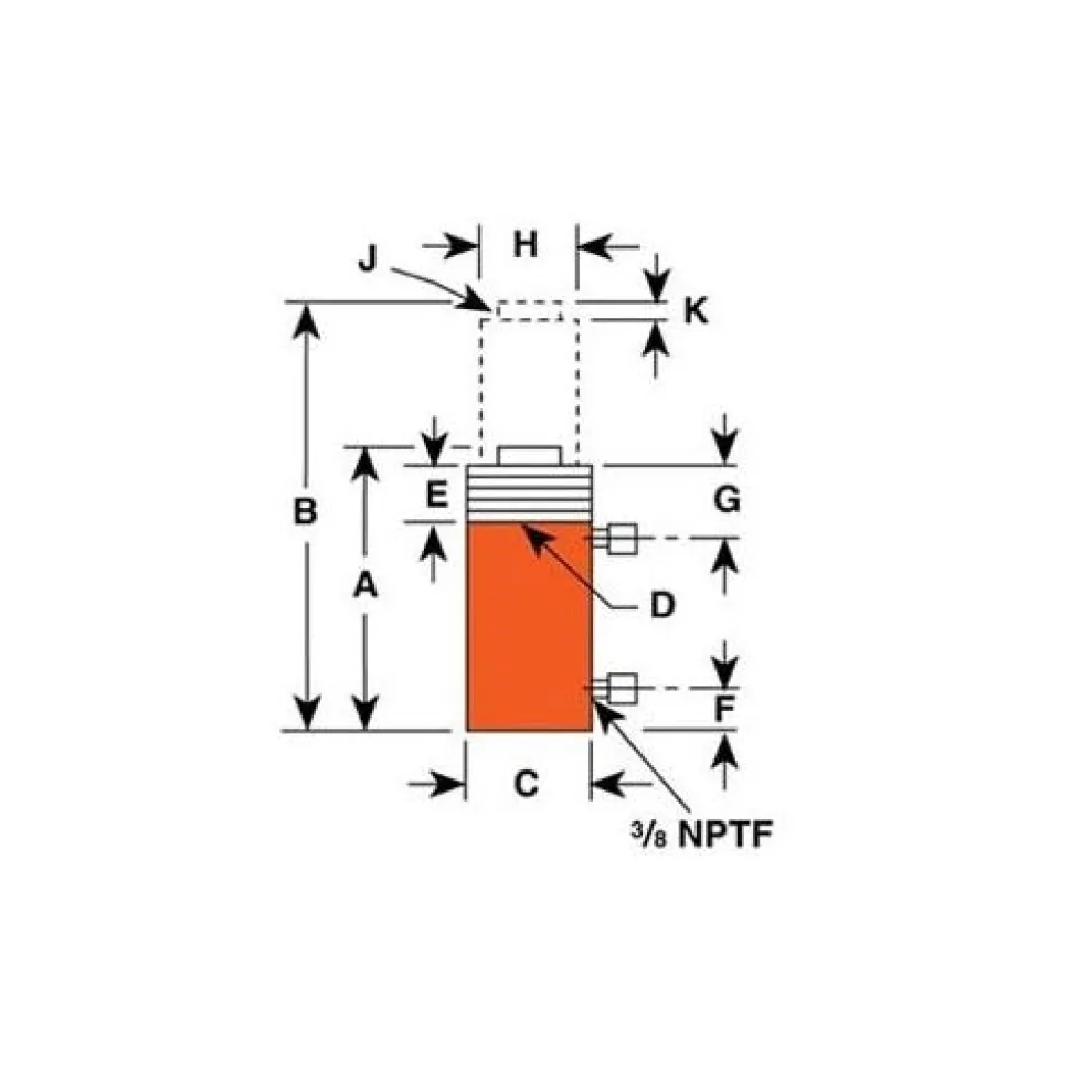 Power Team 400 Ton Hydraulic 13" Double Acting Cylinder RD40013
