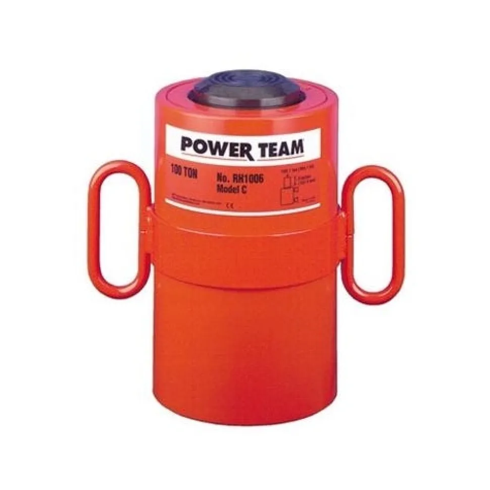 Power Team 100 Ton Hydraulic 6" Double Acting Cylinder Center Hole RH1006