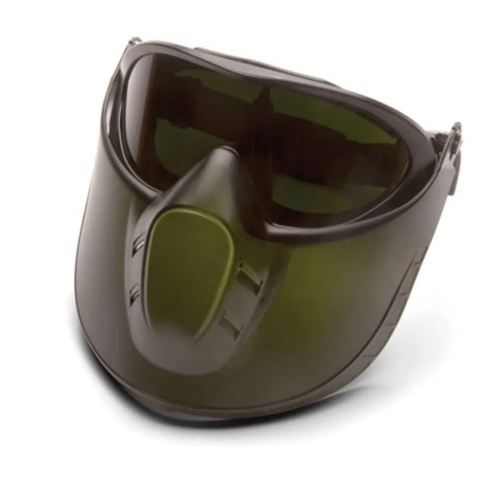 Pyramex Capstone Green Tinted Face shield with IR5 H2X Anti-Fog Lens Goggle GG504TSHIELDIR5