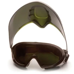 Pyramex Capstone Green Tinted Face shield with IR5 H2X Anti-Fog Lens Goggle GG504TSHIELDIR5