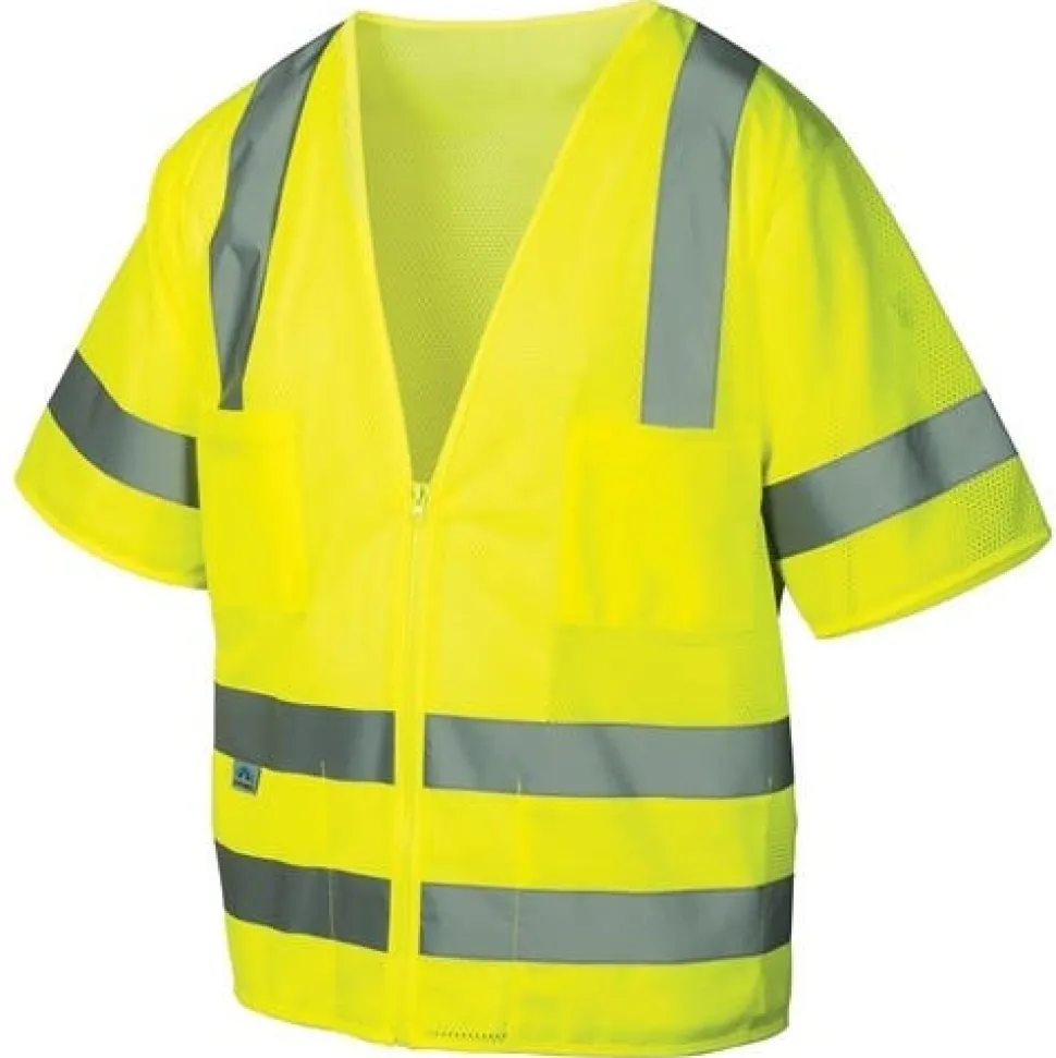 Pyramex Class 3 Safety Vest Mesh 5 Pocket Zipper