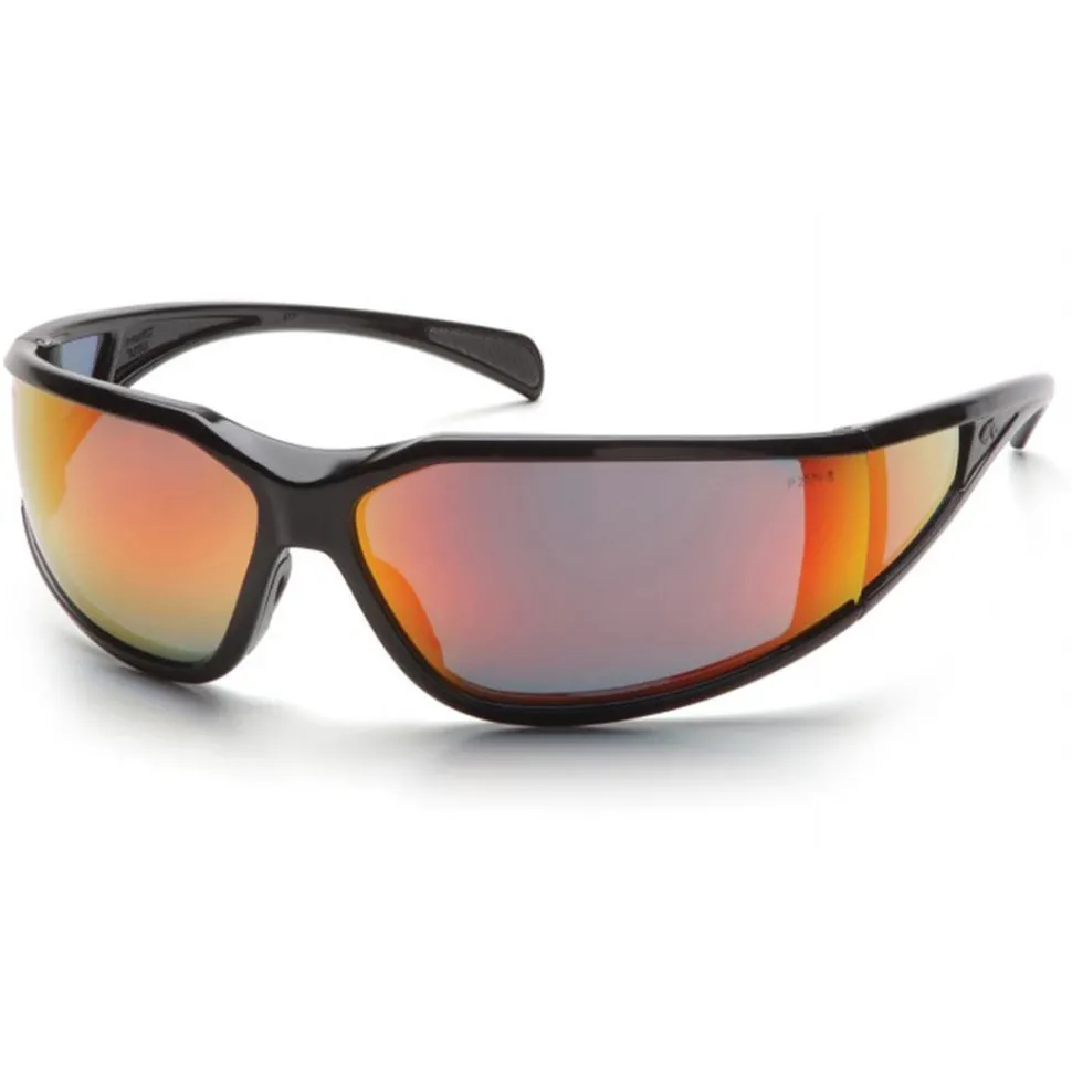 Pyramex Exeter Sky Red Mirror Anti-Fog Lens & Black Frame Glasses SB5155DT