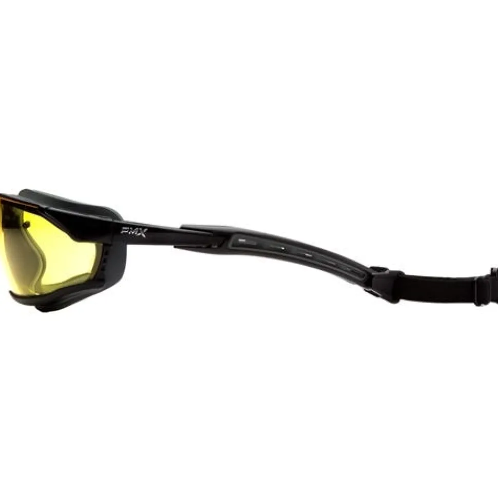 Pyramex Isotope Amber H2MAX Anti-Fog Lens with Black Frame GB9430STM