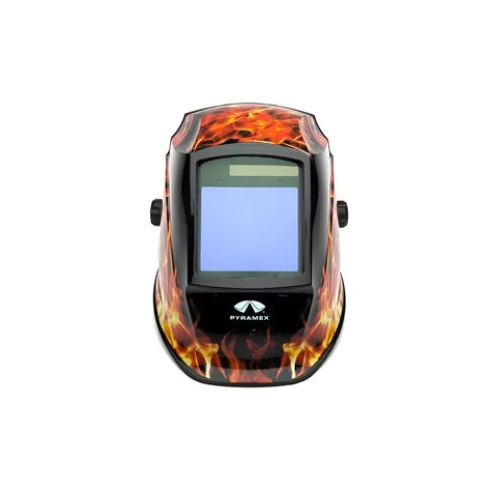 Pyramex Leadhead Flame Decorated Auto Darkening Welding Helmet WHAM3030FL