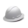 Pyramex Ridgeline Full Brim Hard Hat Matte White Graphite Ratchet HP54116