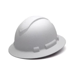 Pyramex Ridgeline Full Brim Hard Hat Matte White Graphite Ratchet HP54116