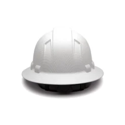 Pyramex Ridgeline Full Brim Hard Hat Matte White Graphite Ratchet HP54116