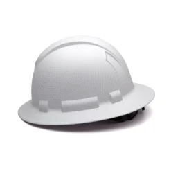 Pyramex Ridgeline Full Brim Hard Hat Matte White Graphite Ratchet HP54116