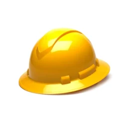 Pyramex Ridgeline Full Brim Hard Hat Yellow Ratchet HP54130