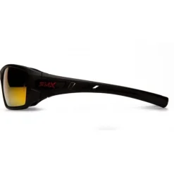 Pyramex Velar Safety Glasses w/ Orange Mirror Lens Black and Red Frame SBRF10445D