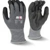 Radians Axis Gloves ANSI Cut Level A4 13 Gauge Gray HPPE with Black PU Palm, Large RWG560L
