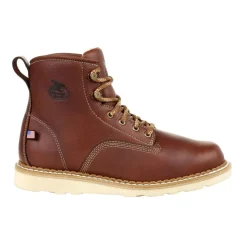 Rocky Boots Men's 6" USA Wedge EH Steel Toe - Brown, Medium, 9 GB00357-M-090