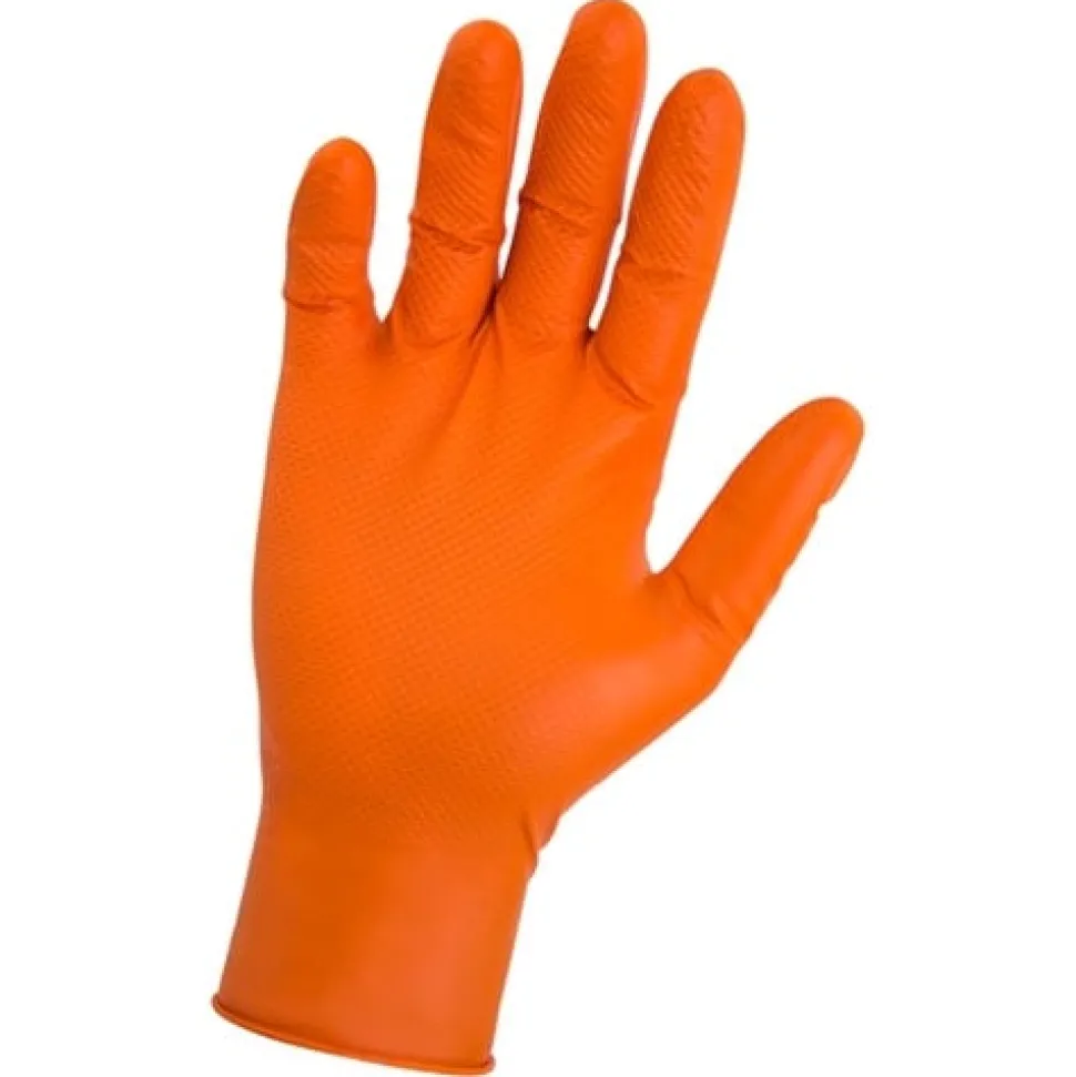 SAS Astro-Grip 8 Mil Disposable Nitrile Gloves Reinforced Scale Grip - (Box of 100) 66572
