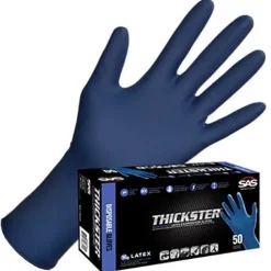 SAS Thickster 14 mil Powder Free Latex Gloves Extended Cuff Extra Strength (Box of 50) 6602-20