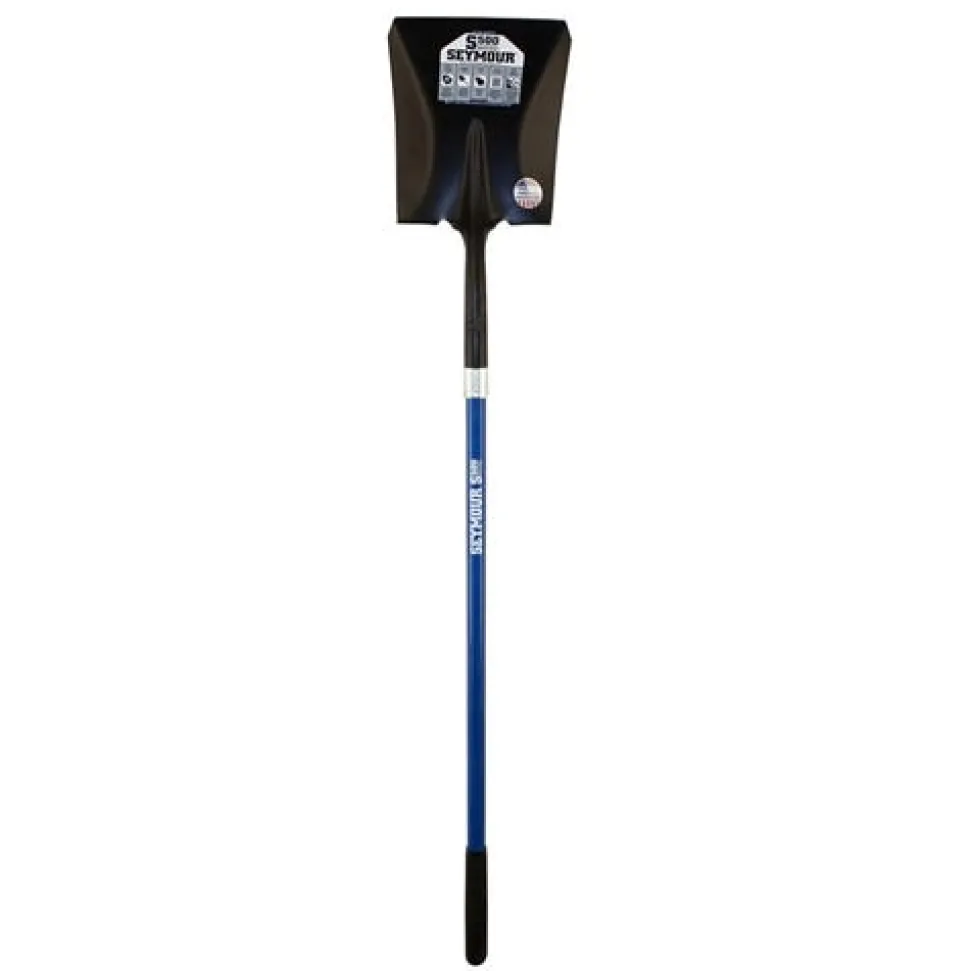 Seymour Square Point Shovel S500 Industrial 14 Gauge 48" Fiberglass Handle 45122