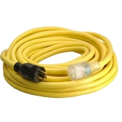 Southwire 10/3 50' SJTOW Yellow Extension Cord 5-20 P/R w/ Lighted End 26188802