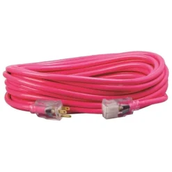 Southwire 12/3 50' SJTW Cool Pink Extension Cord w/ Lighted End 2578SW000A