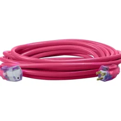 Southwire 12/3 25' SJTW Cool Pink Extension Cord w/ Lighted End 2577SW000A