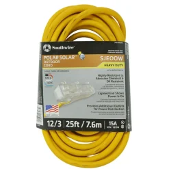 Southwire Cold Weather 3 Outlet Extension Cord 12/3 25ft SOU3487SW0002