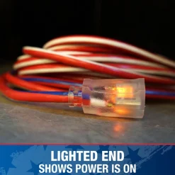 Southwire Tools & Equipment 50-Foot Contractor Grade 12/3 with Lighted End American Made SJTW Extension Cord - Wounded Warrior Project 2548SWUSA1