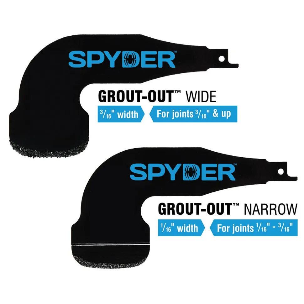 Spyder 1/16 to 1/8" Grout Removal Tool Reciprocating Saw Blade Attachment 100263