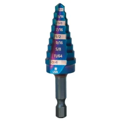 Spyder 1/4 to 3/4" Hex Shank 9 Step Drill Bit 19021