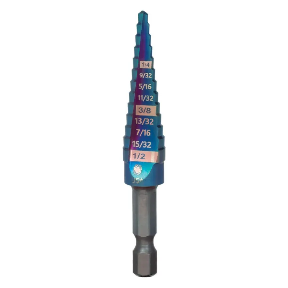 Spyder 1/8 to 1/2" Hex Shank 13 Step Drill Bit 19019