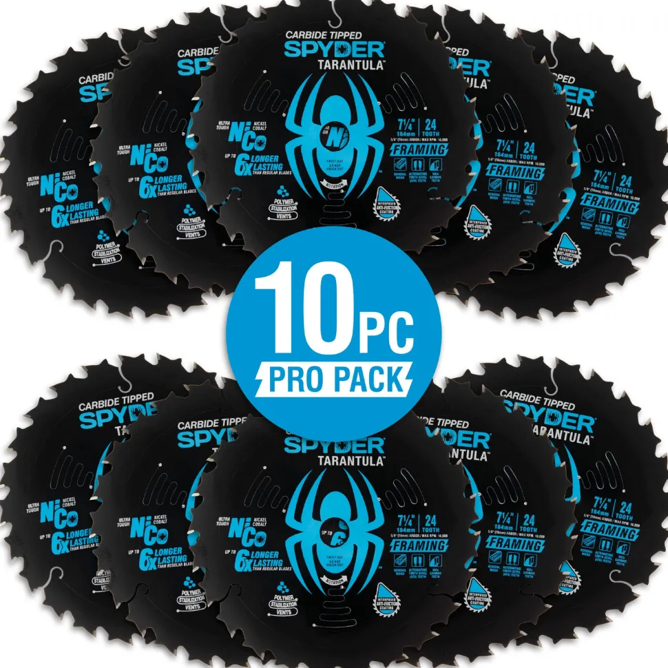 Spyder 7-1/4" 24-Tooth TCT Framing Circular Saw Blade (10-Pack) 13017