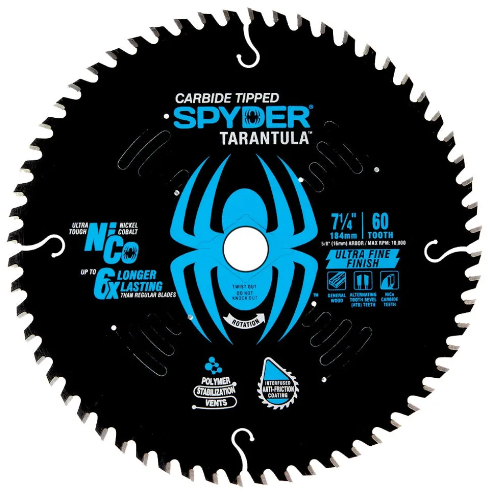 Spyder 7-1/4" 60-Tooth TCT Ultra Fine Circular Saw Blade 13018