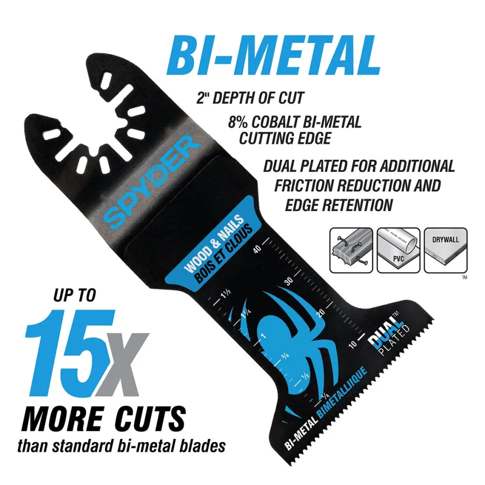 Spyder 1.35" x 2" Bi-Metal Wood And Nail Cutting Oscillating Tool Blade 70004