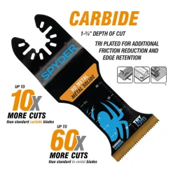 Spyder 1.35" x 2-In Carbide Wood And Metal Cutting Oscillating Tool Blade (3-Pack) 70013-3