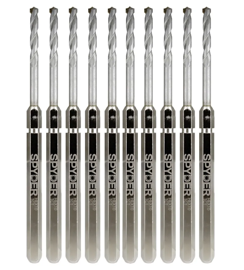 Spyder Hex10 1/2" TCT Quick Change Hole Saw Arbor Pilot Bit (10-Pack) 600646-10