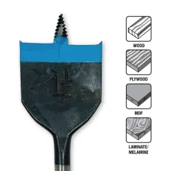 Spyder 6-Piece Assorted Woodboring Spade Bit Set (3/8, 1/2, 5/8, 3/4, 7/8, 1