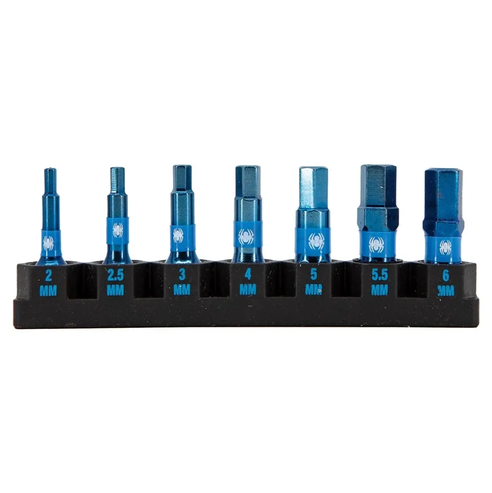 Spyder 7-Piece Metric Impact Driver Hex Bit Set (2, 2.5, 3, 4, 5, 5.5, 6mm) 19066