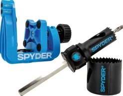 Spyder 5-Piece Rapid Core Ejectâ„¢ Door Lock Installation Jig and Bi-Metal Hole Saw Kit (1" and 2-1/8") 600884