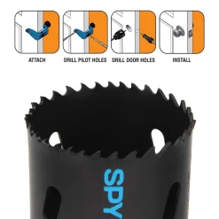 Spyder 5-Piece Rapid Core Eject™ Door Lock Installation Jig and Bi-Metal Hole Saw Kit (1