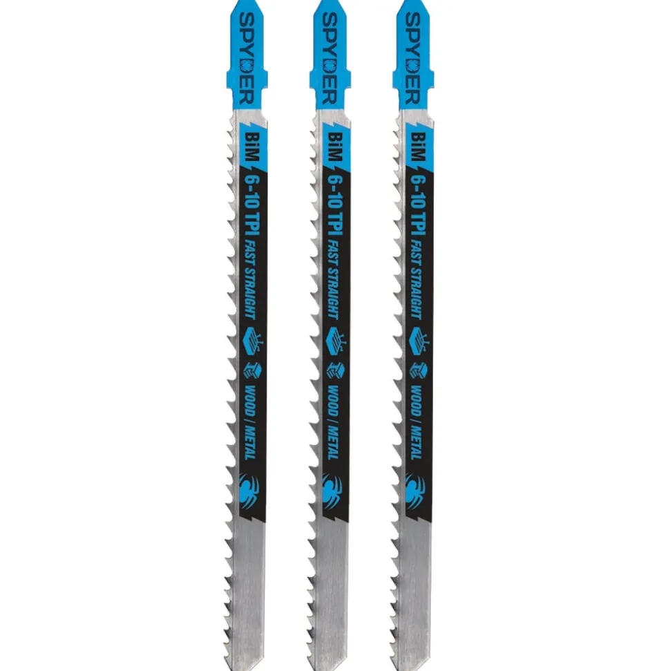 Spyder T-Shank Metal And Wood Cutting Bi-Metal Coarse Tooth Jig Saw Blades (3-Pack) 300098