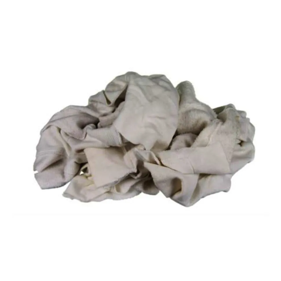Star Wipers Reclaimed White Sweatshirt Rags 10LB Machine Compressed Box, 150/SKID RWSMC-10