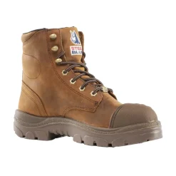 Steel Blue Work Boots Men's Argyle Scuff Steel Toe Boots - Oak 812962-BRN