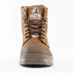 Steel Blue Work Boots Men's Argyle Scuff Steel Toe Boots - Oak 812962-BRN